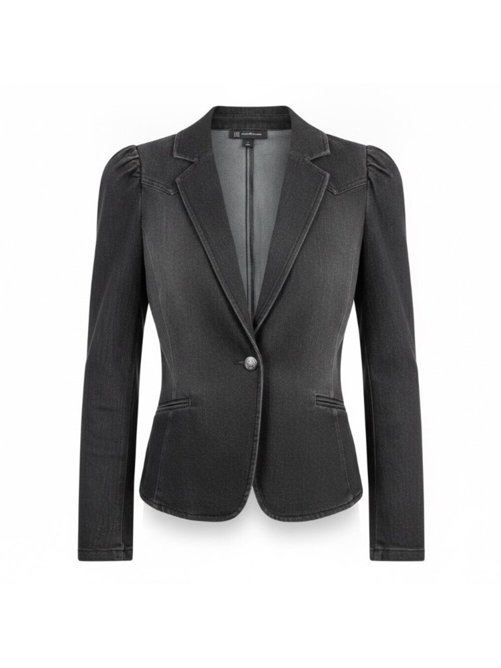 INC Womens Black Cotton-Blend Puff Sleeve Blazer Jacket Size S
